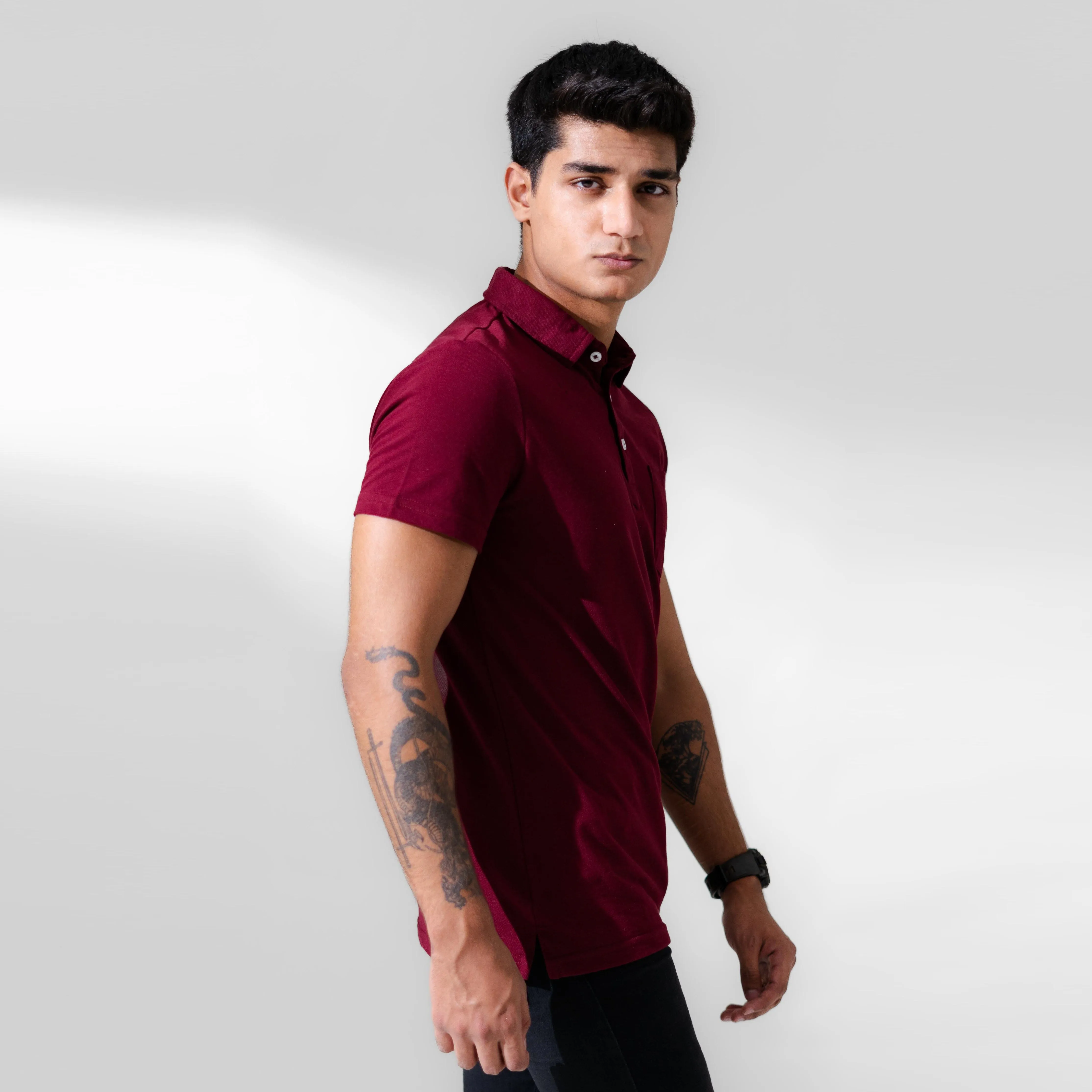 Polo Republica Men's Essentials Tailored Collar Pocket Polo Shirt