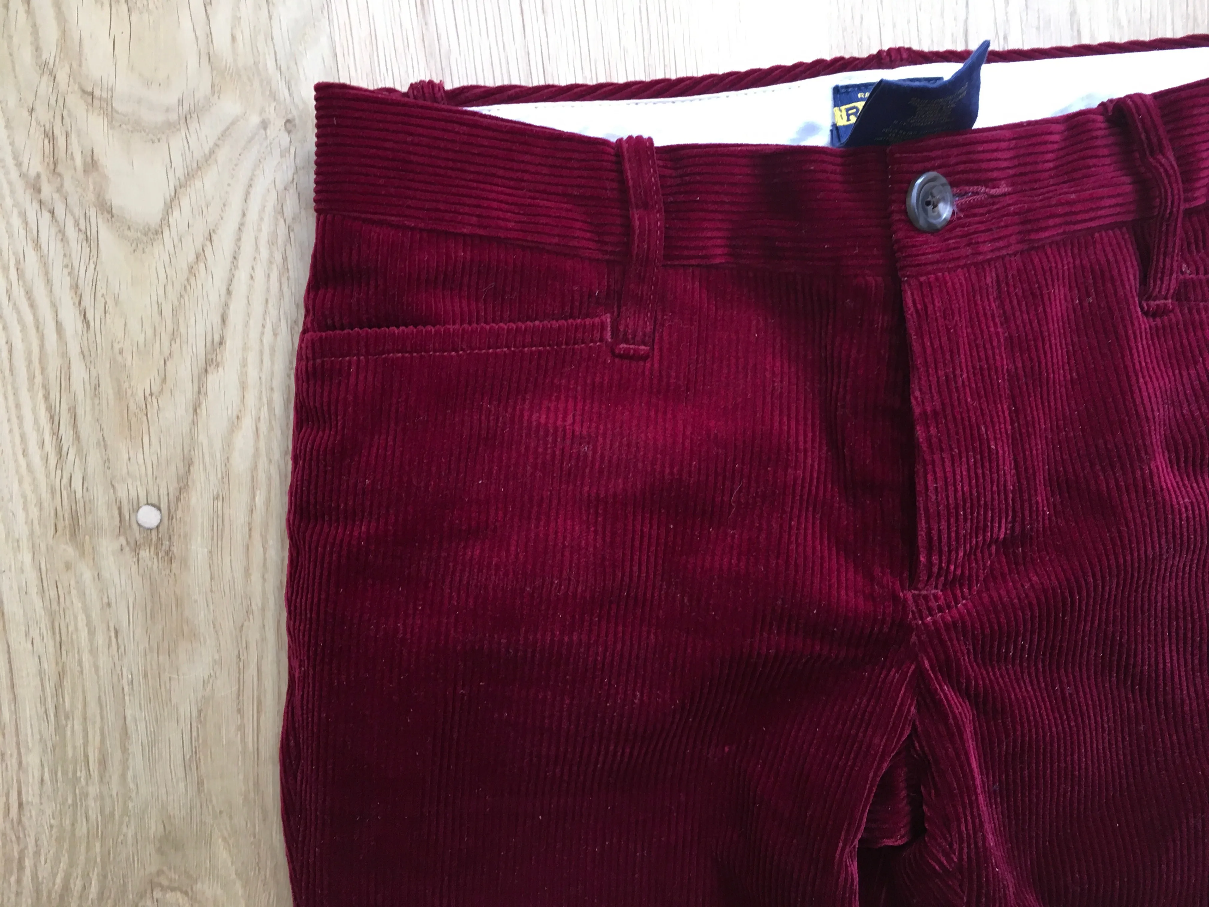 Ralph Lauren burgundy corduroy pants Skinny Trousers LADIES