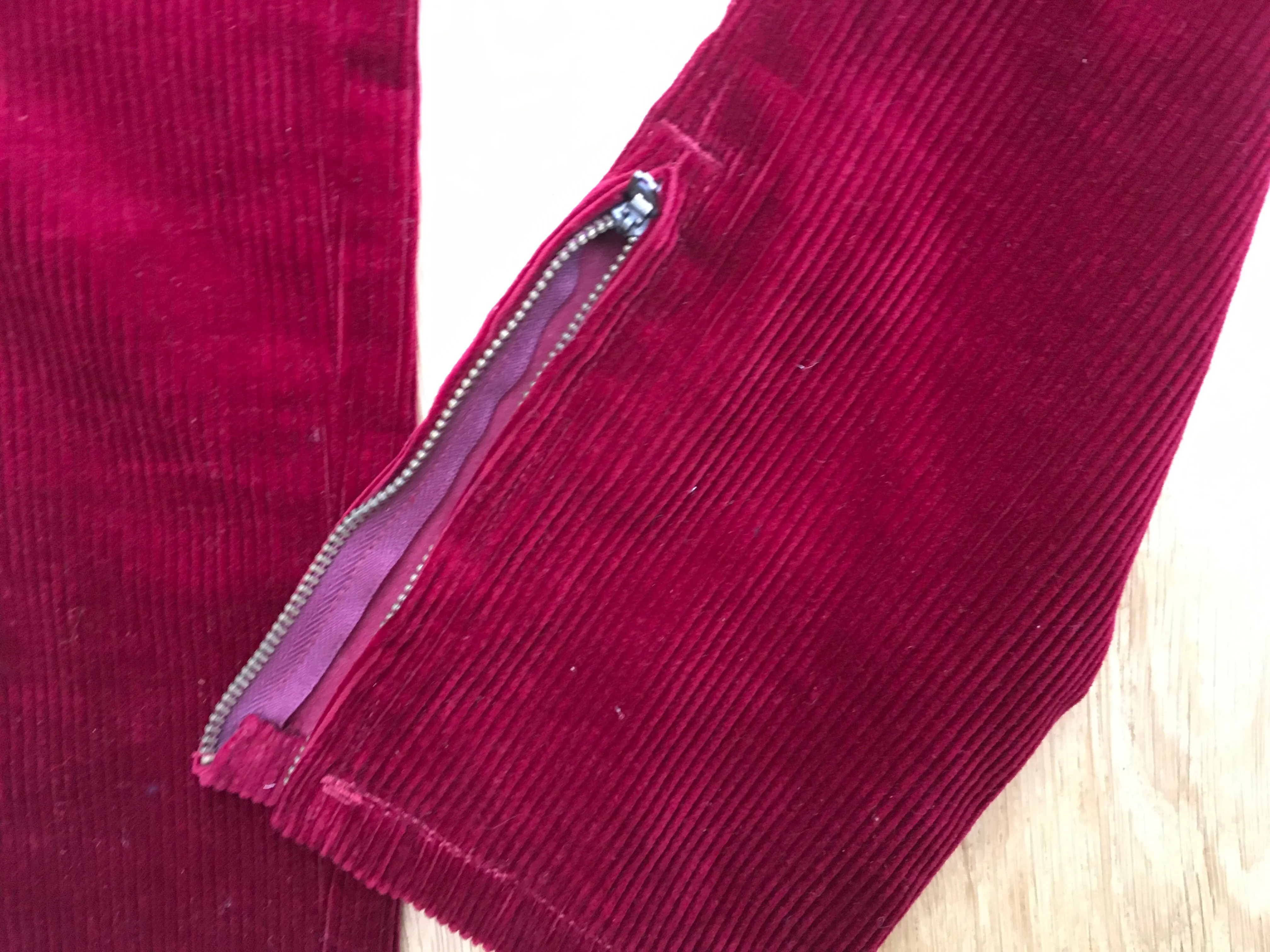 Ralph Lauren burgundy corduroy pants Skinny Trousers LADIES