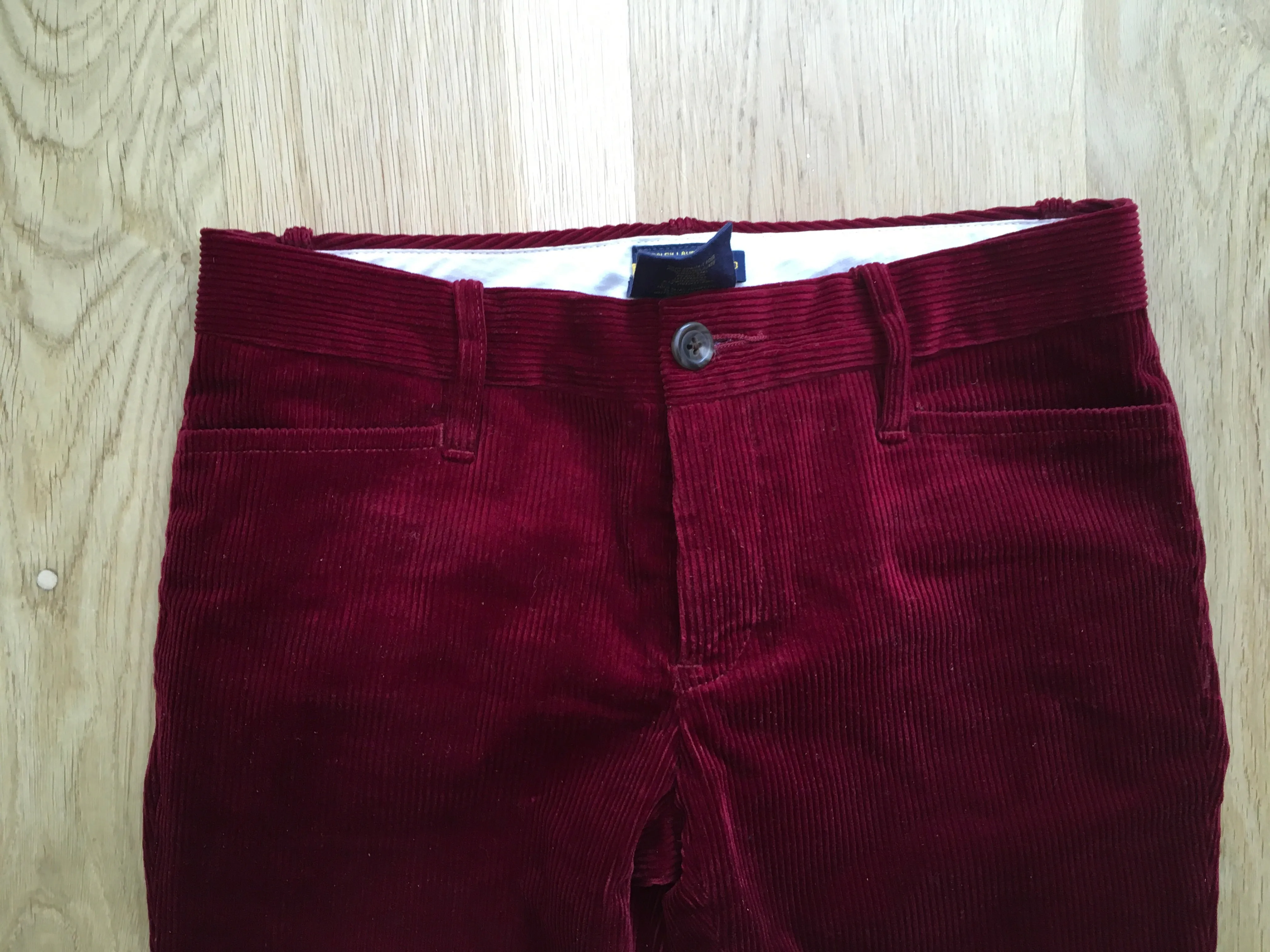 Ralph Lauren burgundy corduroy pants Skinny Trousers LADIES