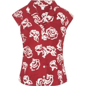 Retro Top - Roses Red