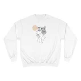 Rooted/Ephesians 3:17-19 Girl and flower Minimalist Champion Sweatshirt