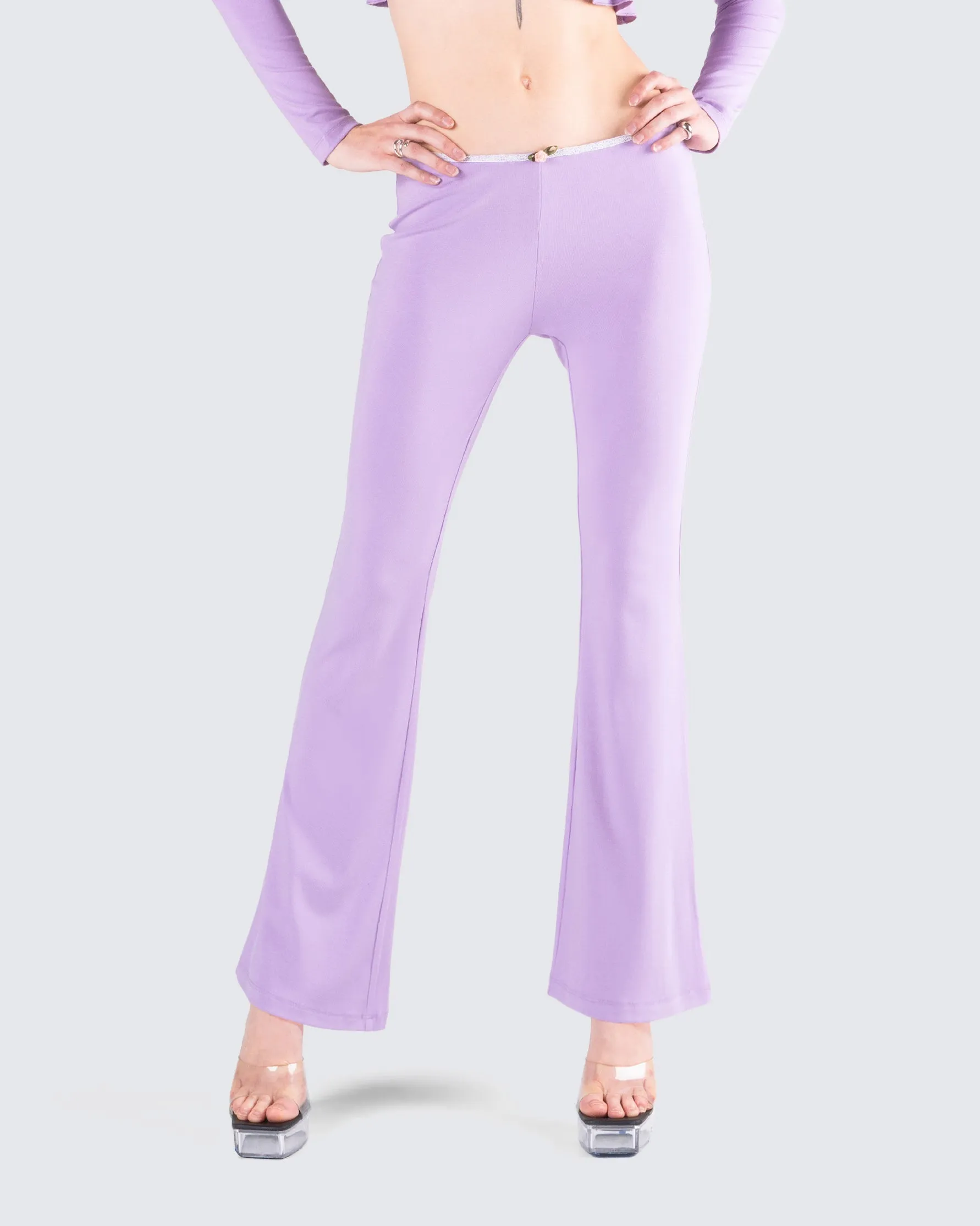 Scout Purple Rib Flared Pants