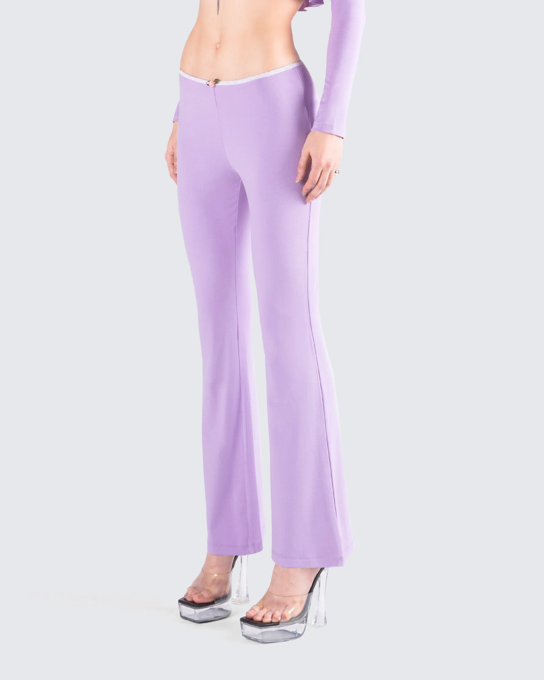 Scout Purple Rib Flared Pants
