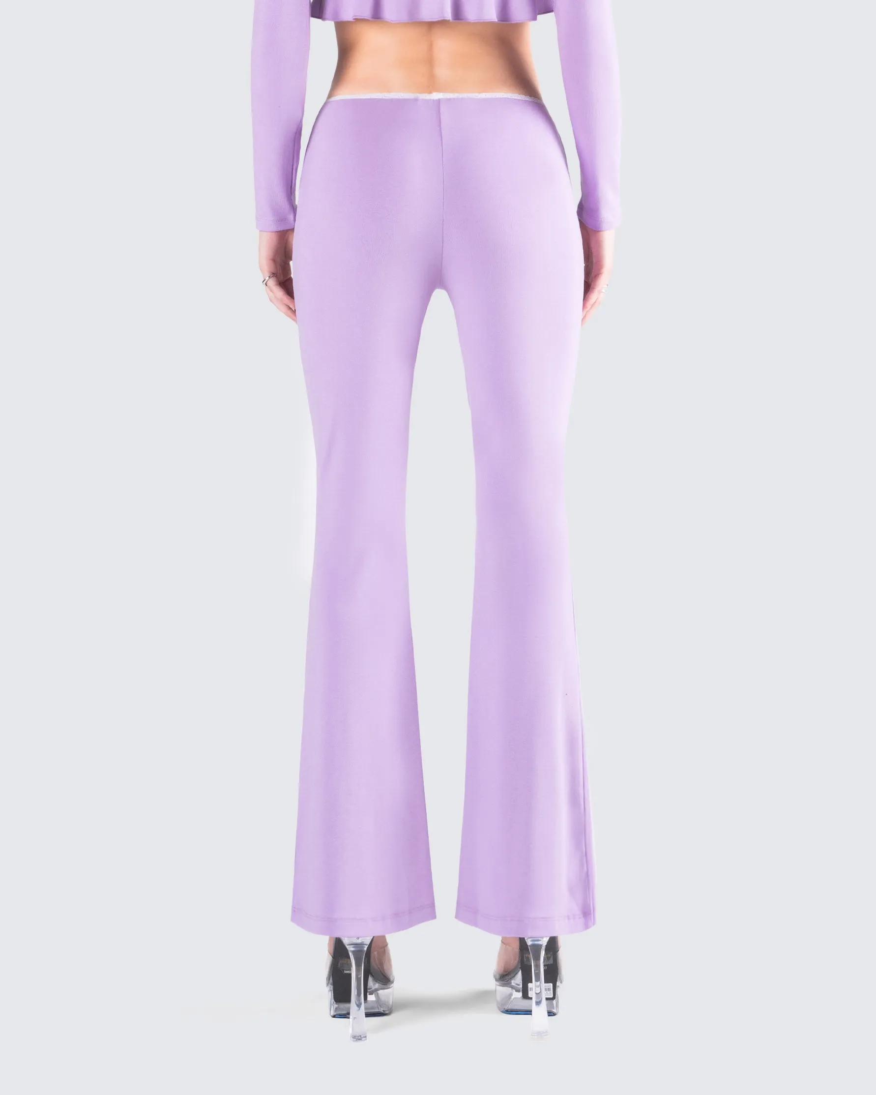 Scout Purple Rib Flared Pants