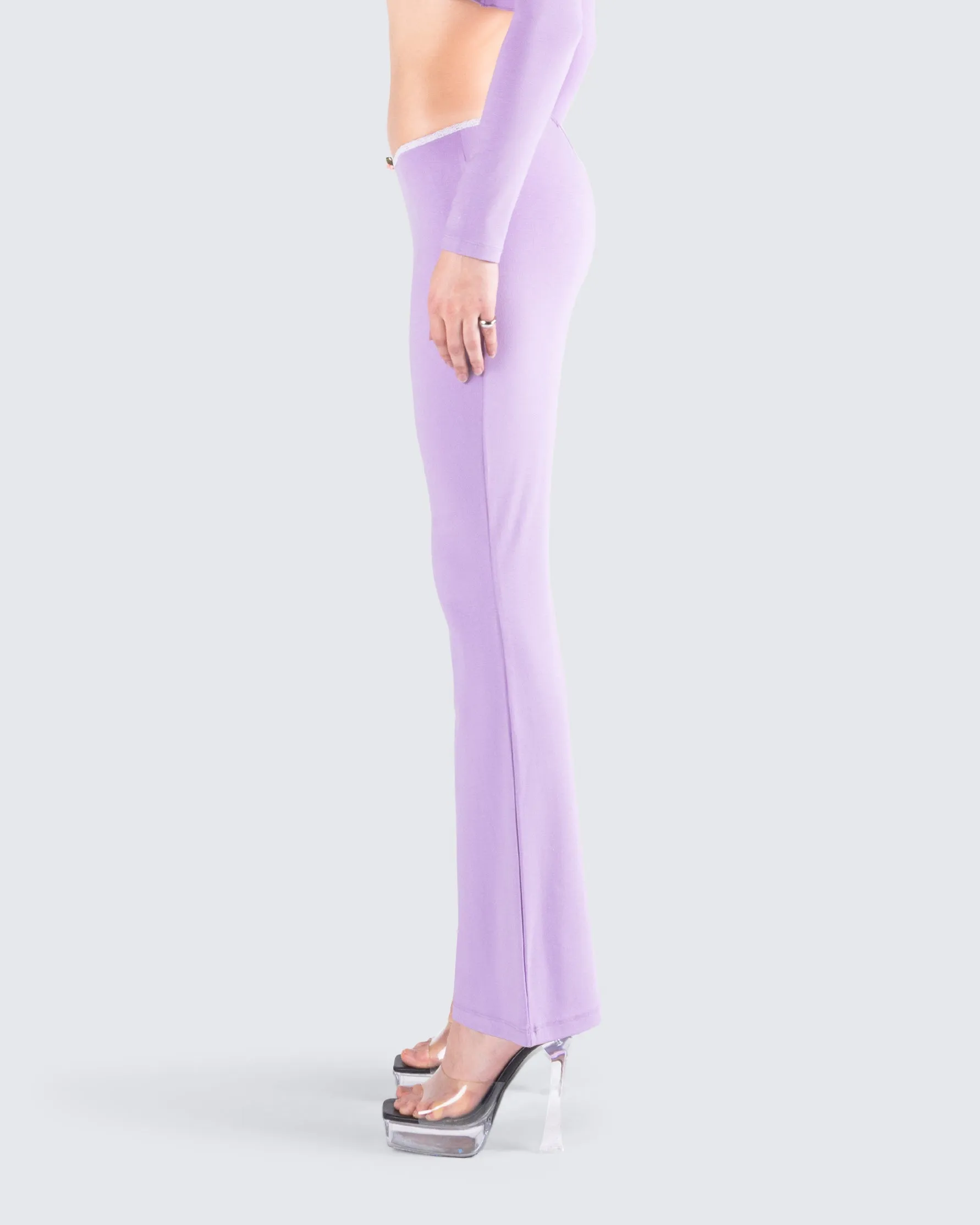 Scout Purple Rib Flared Pants
