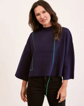 See Saw Wool Jacquard Cape Top
