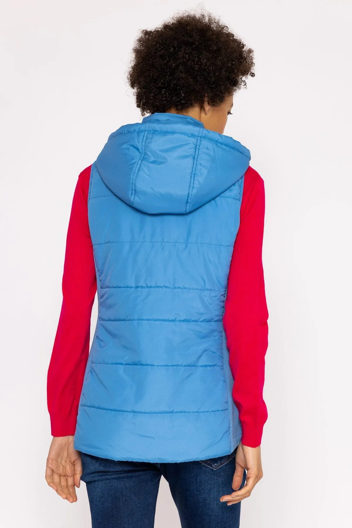Short Quilted Gilet in Blue