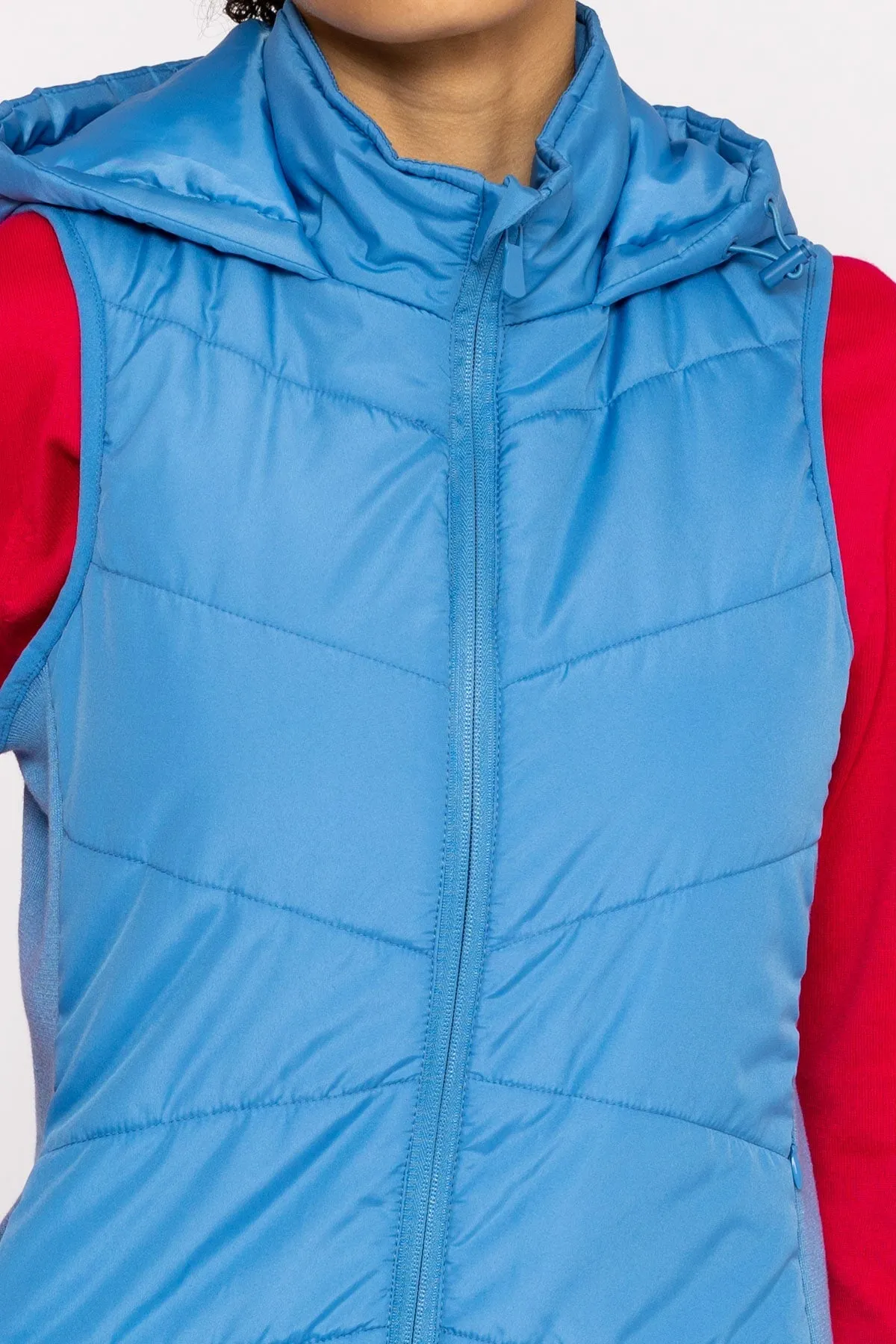 Short Quilted Gilet in Blue