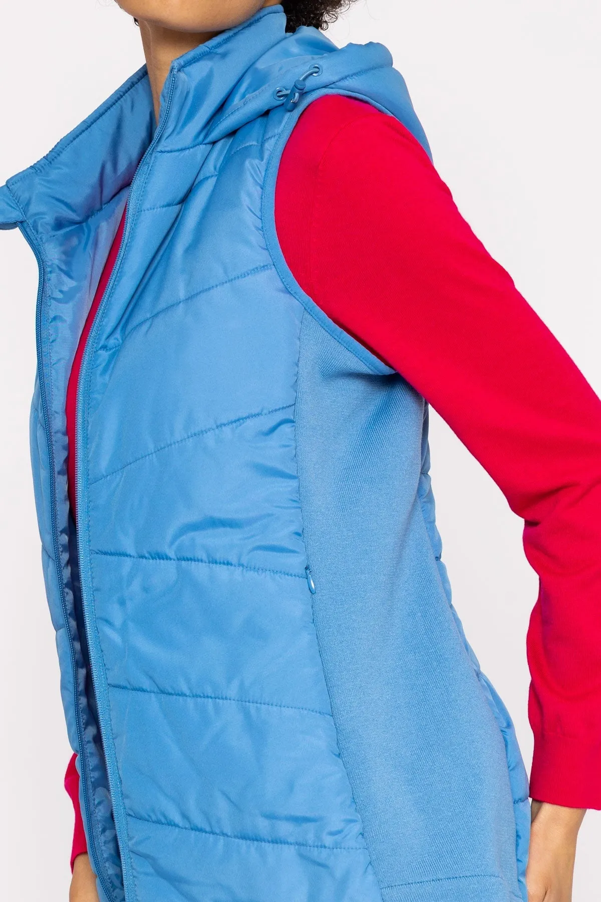 Short Quilted Gilet in Blue