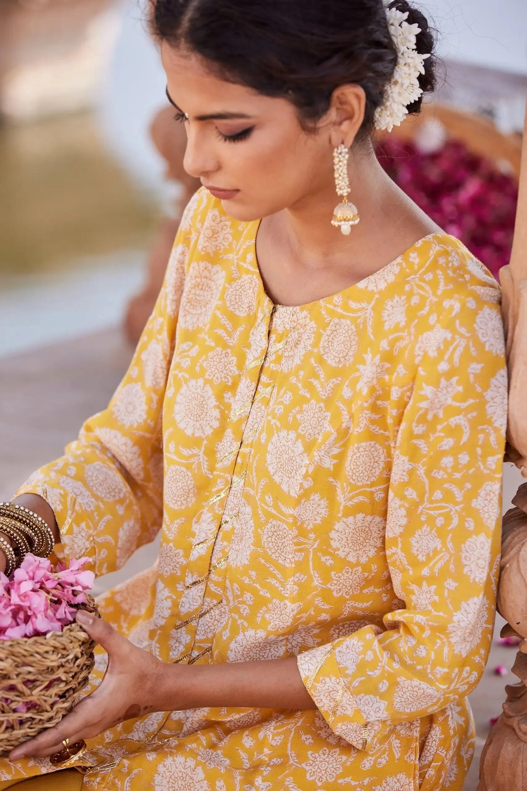 Shubhangi Yellow Flared Kurta