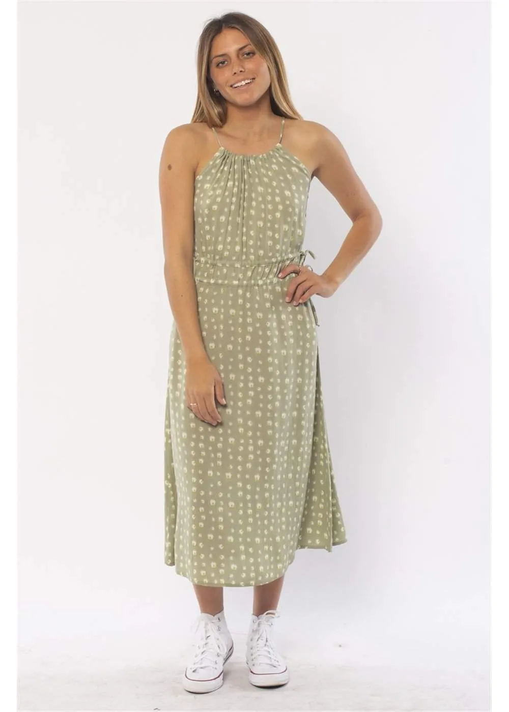 Sisstrevolution Cape Code Wvn Midi Dress - palm