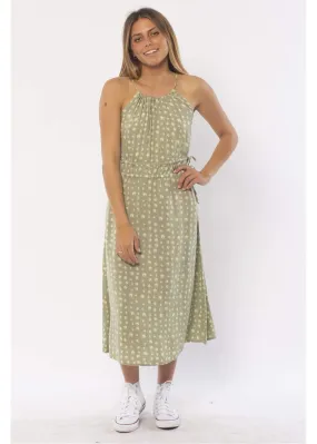 Sisstrevolution Cape Code Wvn Midi Dress - palm