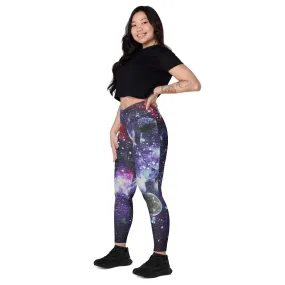 Space Galaxy Printed Leggings with Pockets, lioness-love
