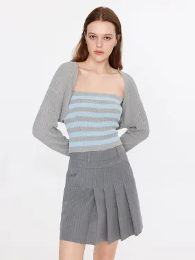 Strapless Striped Knit Top