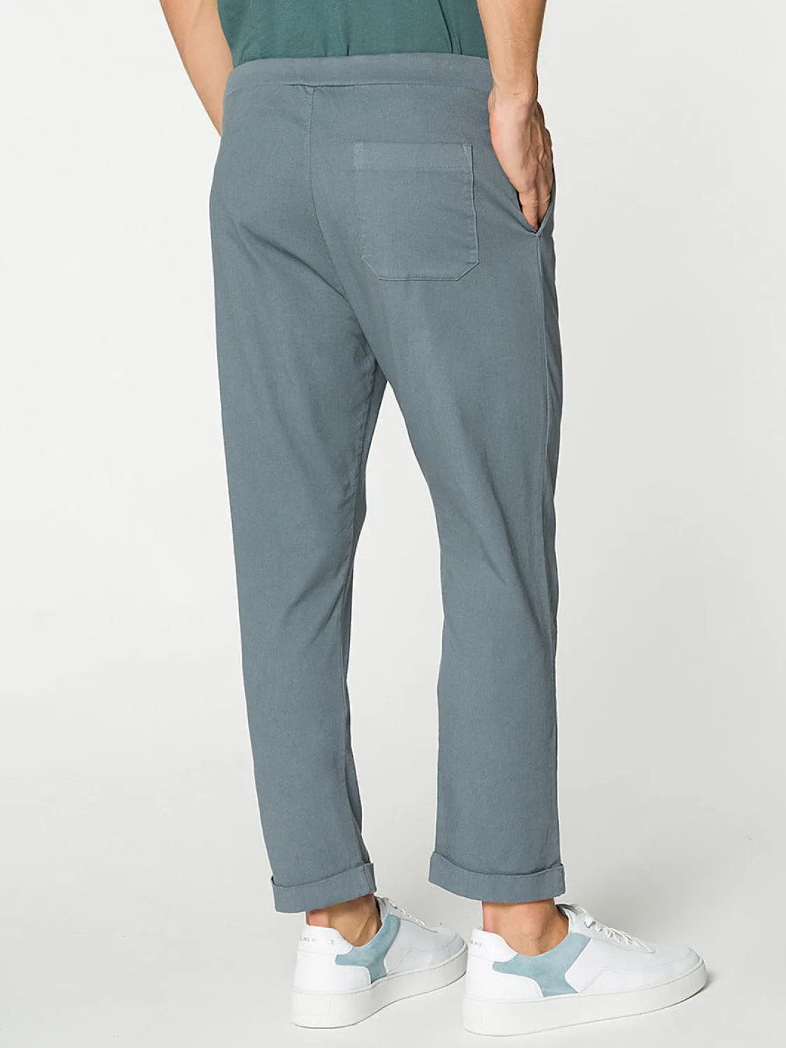 Stretch-Cotton Slim-Fit Drawstring Trousers Grey