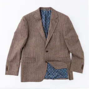 Tan Herringbone Wool Sport Coat