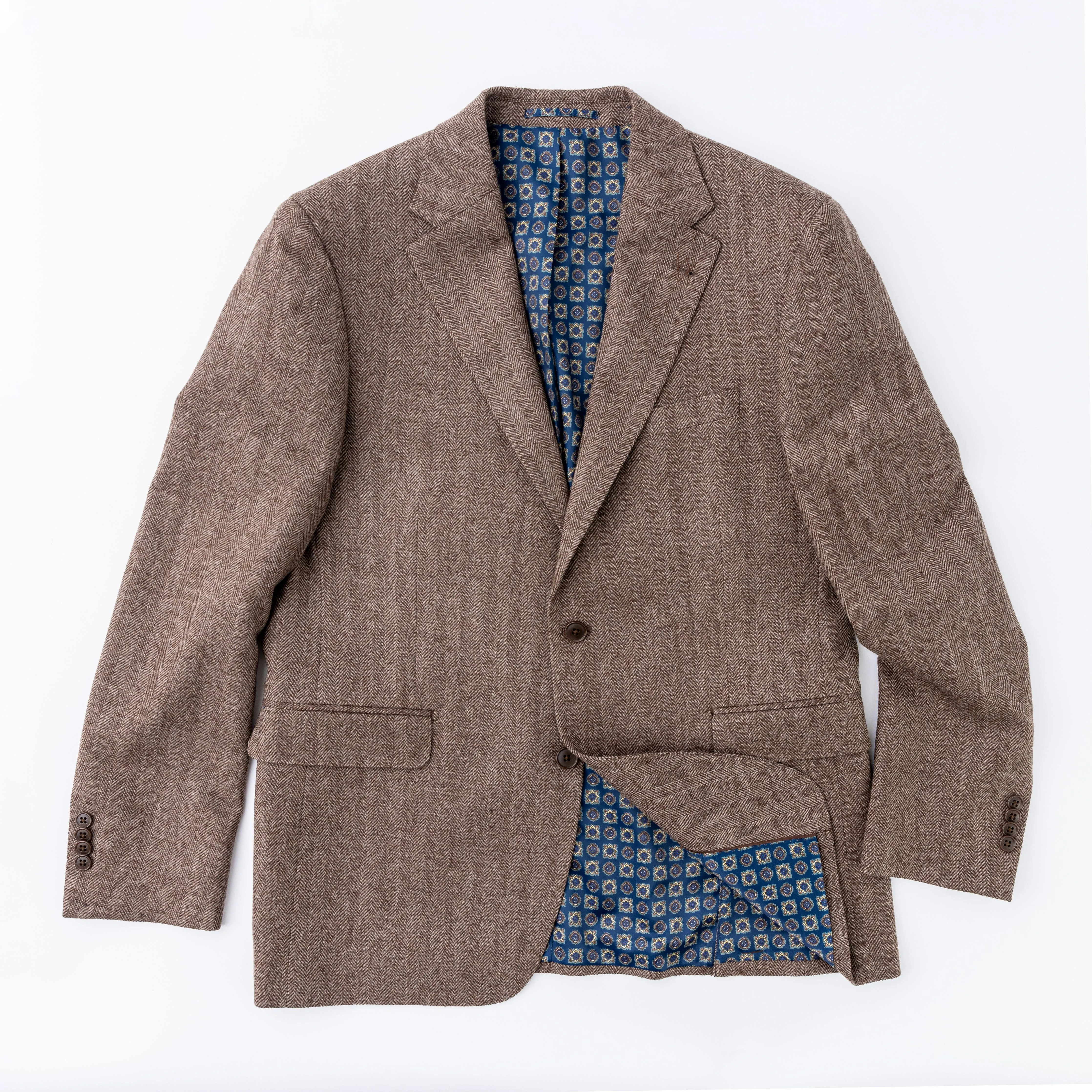 Tan Herringbone Wool Sport Coat