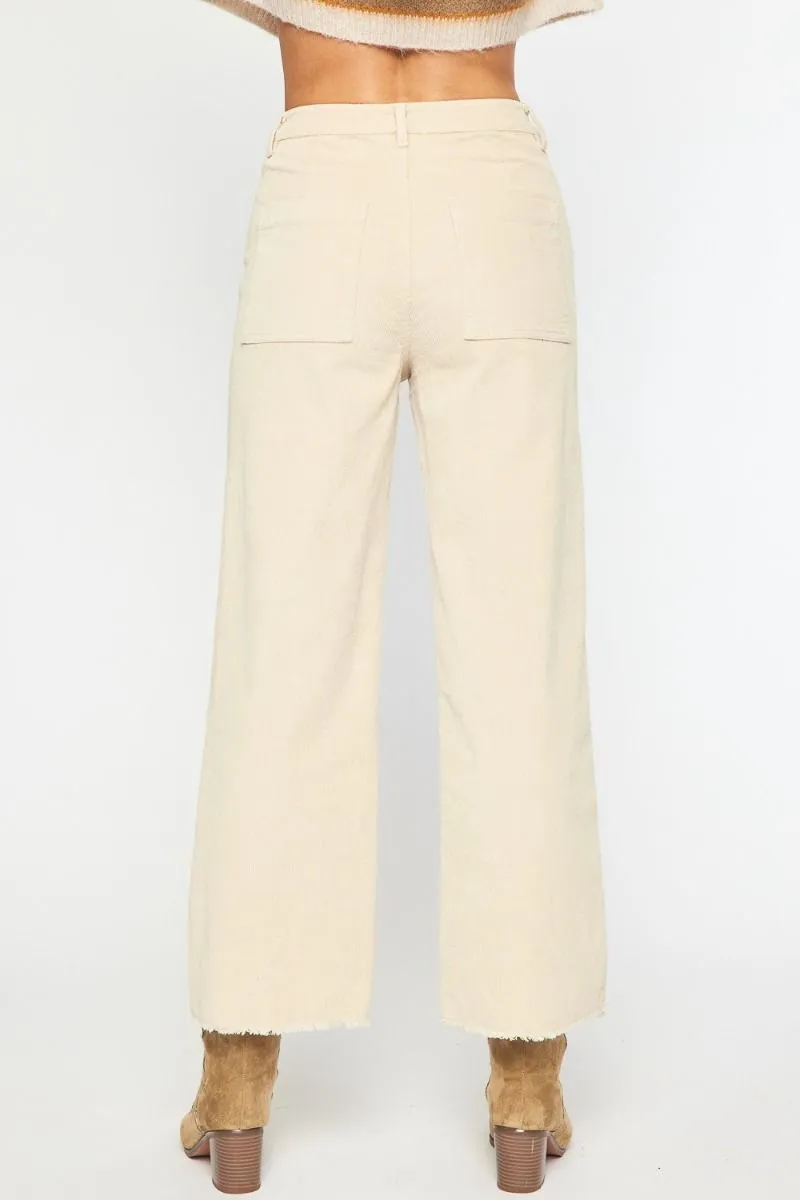 The Carefree Corduroy Wide Leg Pant in Ecru