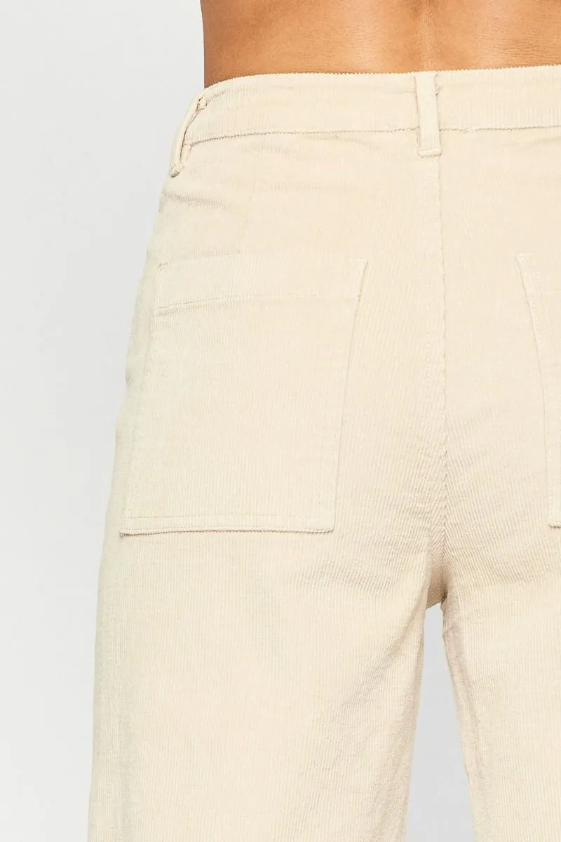 The Carefree Corduroy Wide Leg Pant in Ecru