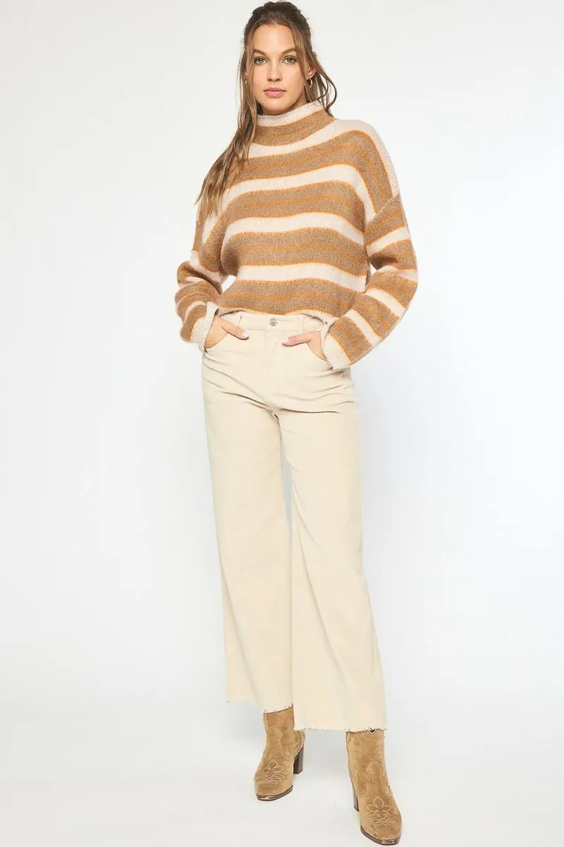 The Carefree Corduroy Wide Leg Pant in Ecru