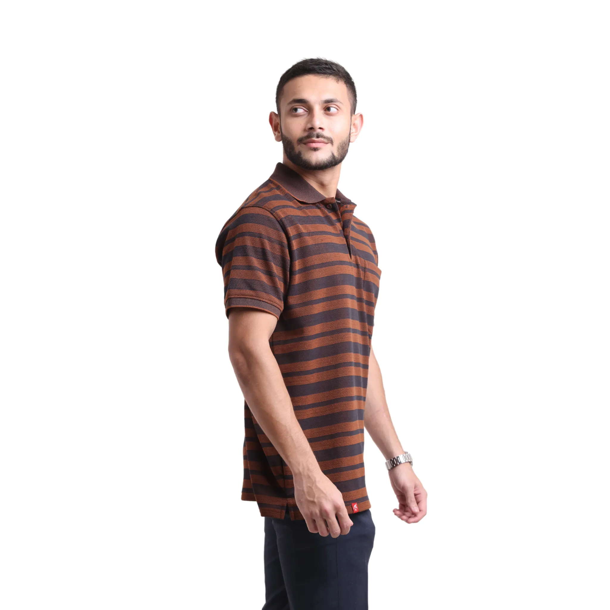 The Pique Stripes Designer Polo