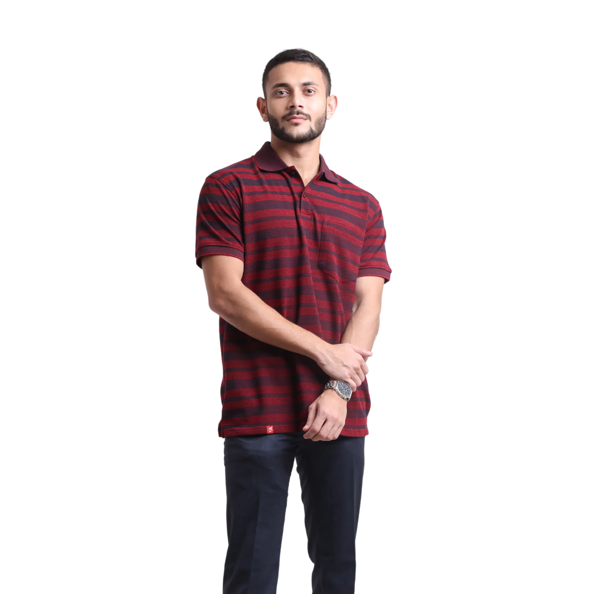 The Pique Stripes Designer Polo