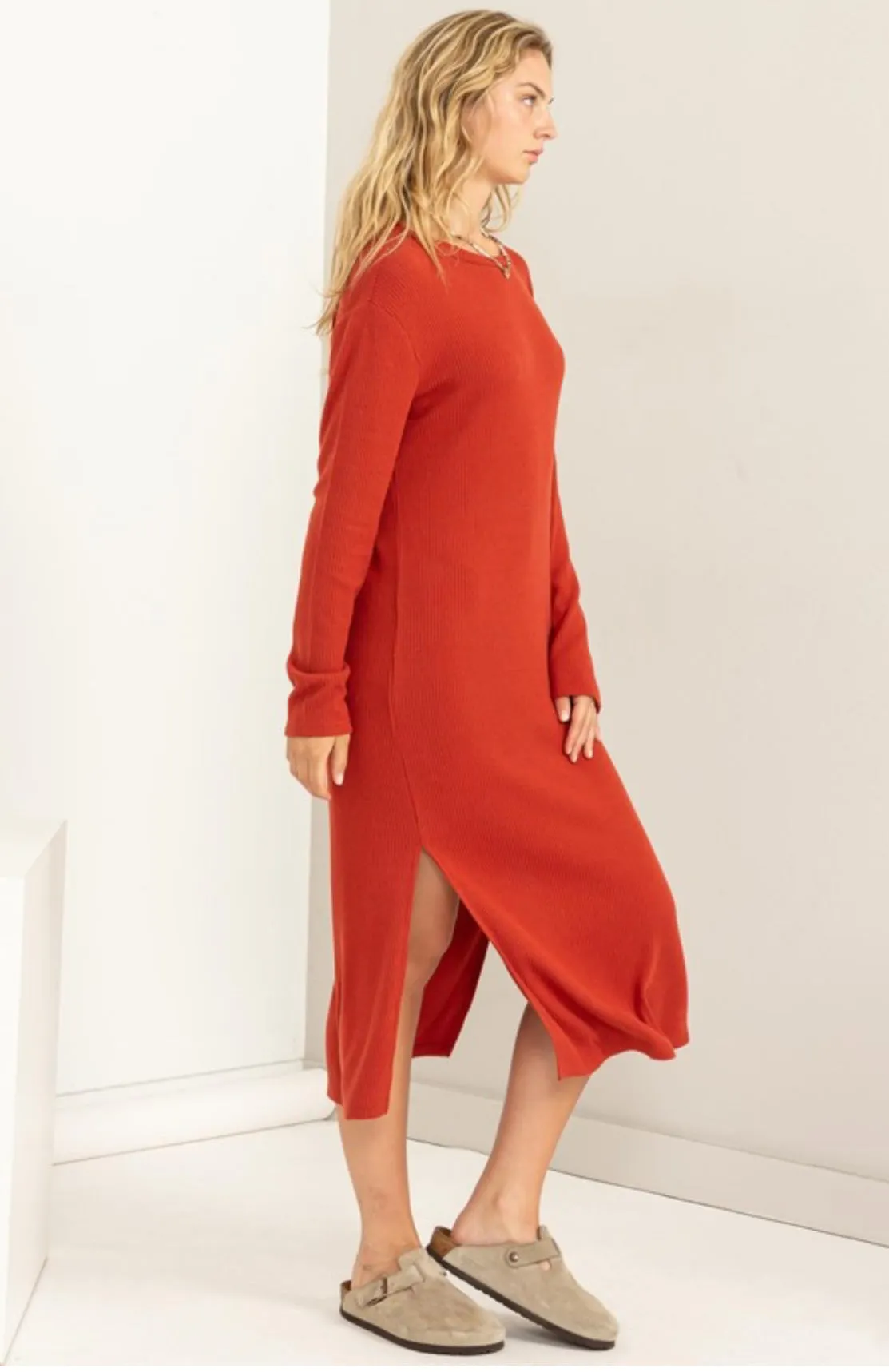 The Redwood Ribbed Dress  S-L