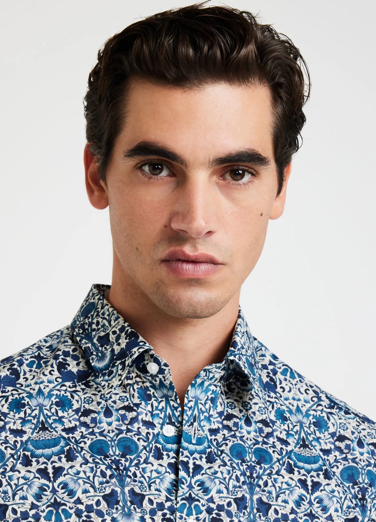 Trailing Botanic Print Shirt Teal