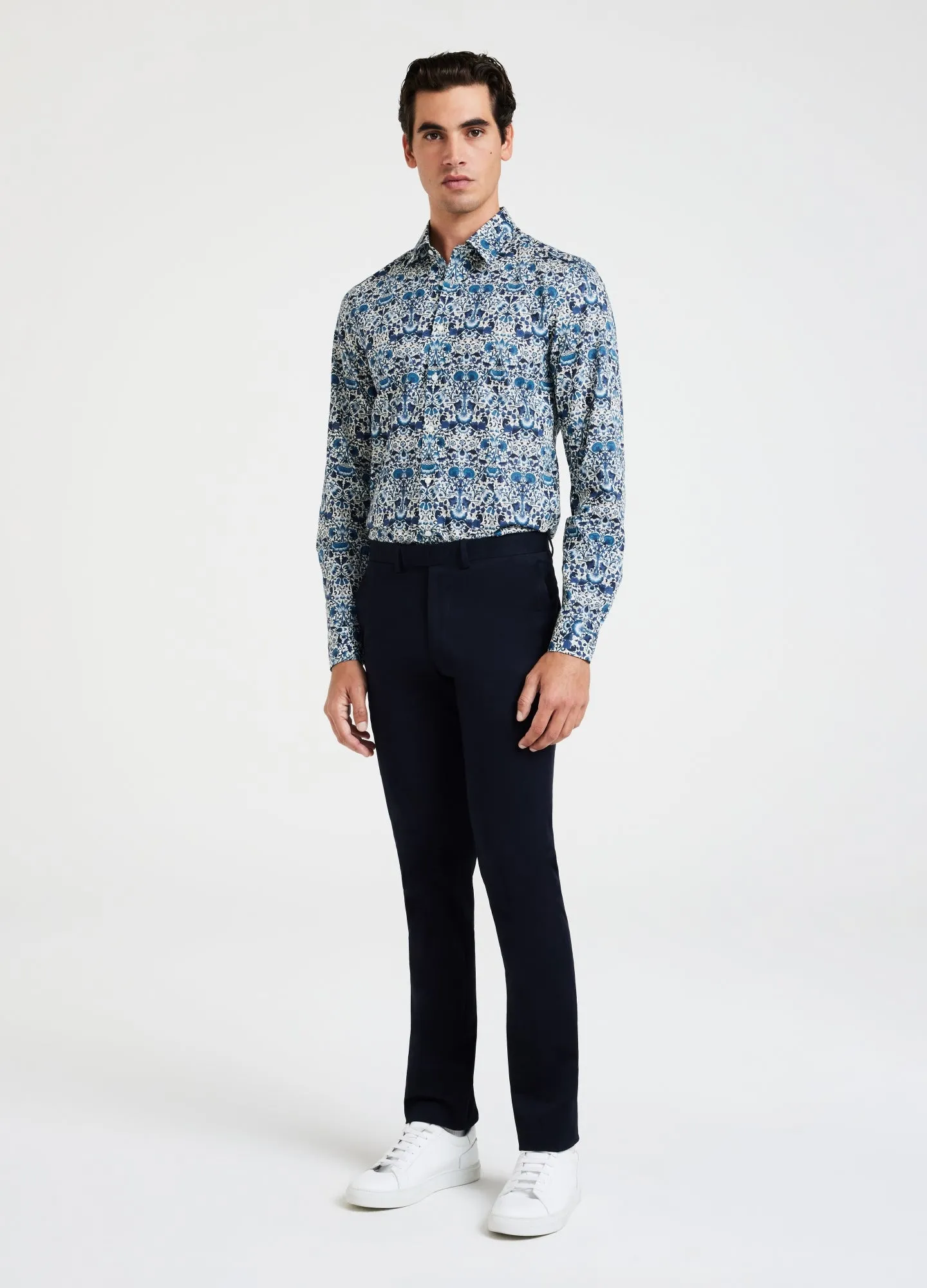 Trailing Botanic Print Shirt Teal