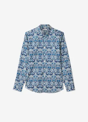 Trailing Botanic Print Shirt Teal