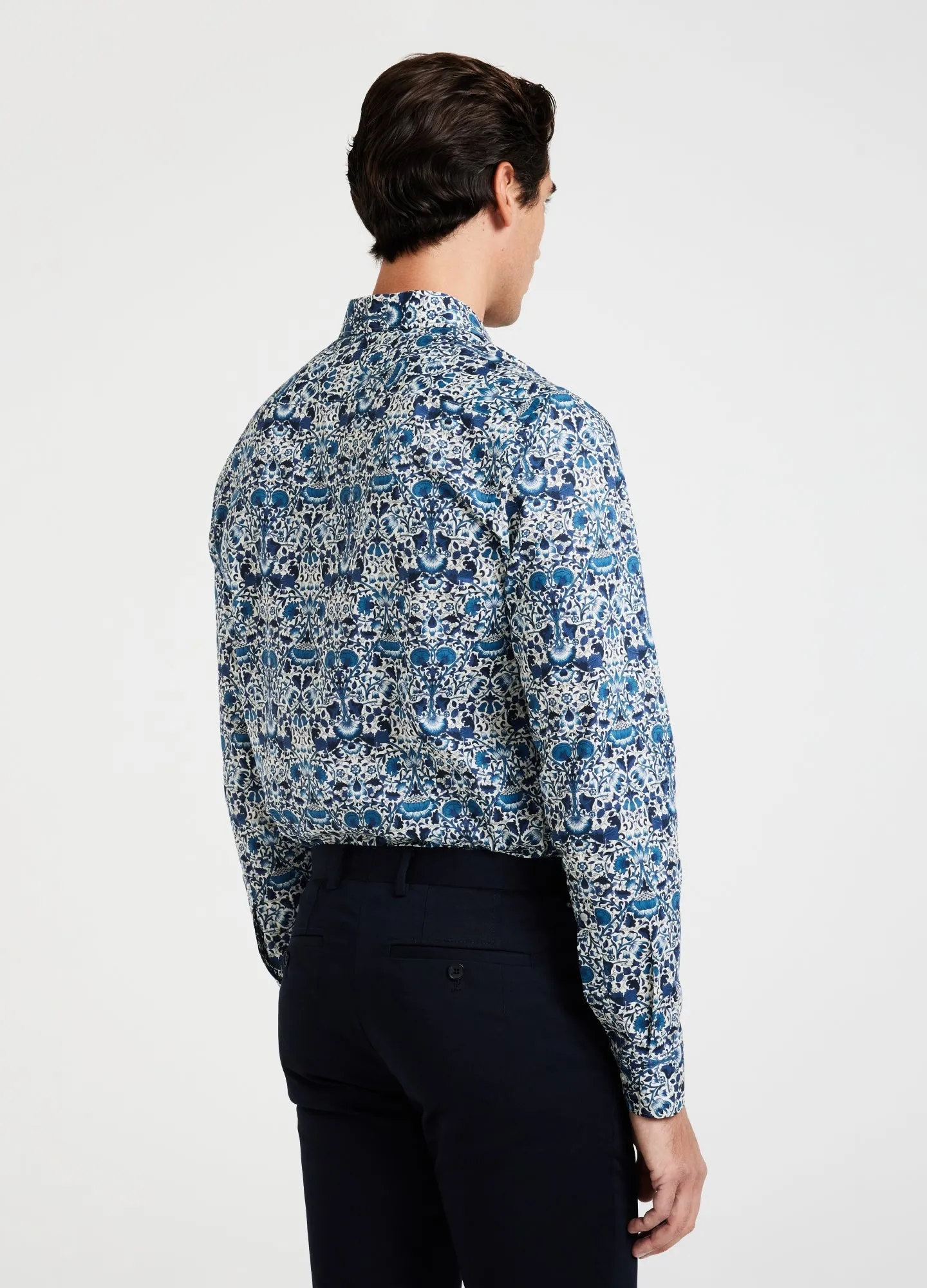 Trailing Botanic Print Shirt Teal