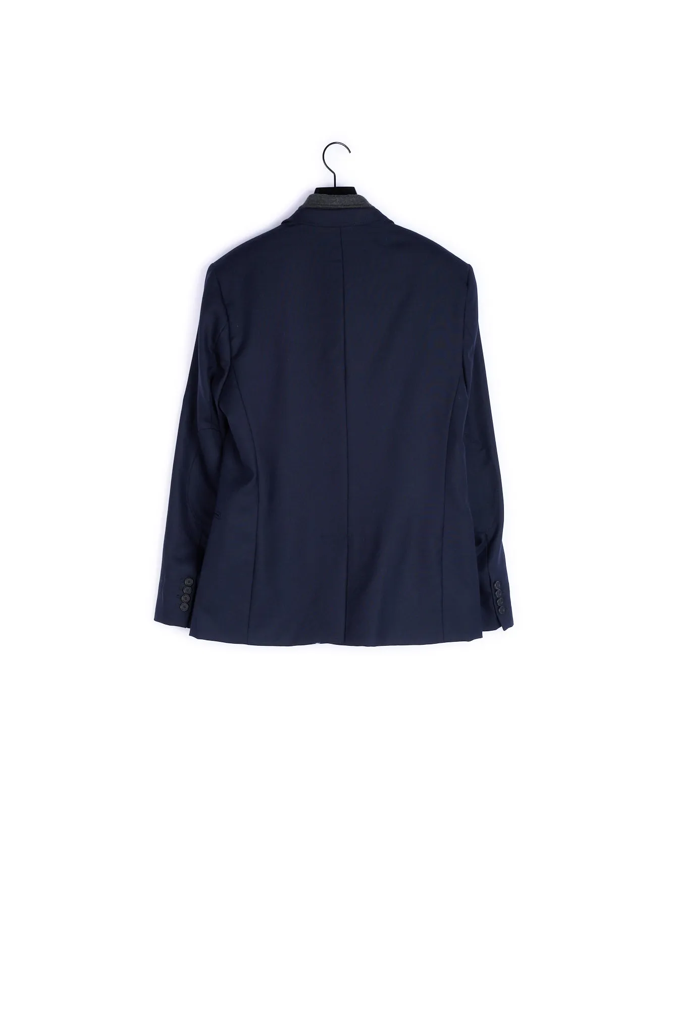 Veste en piqué de laine à gilet intérieur amovible en jersey