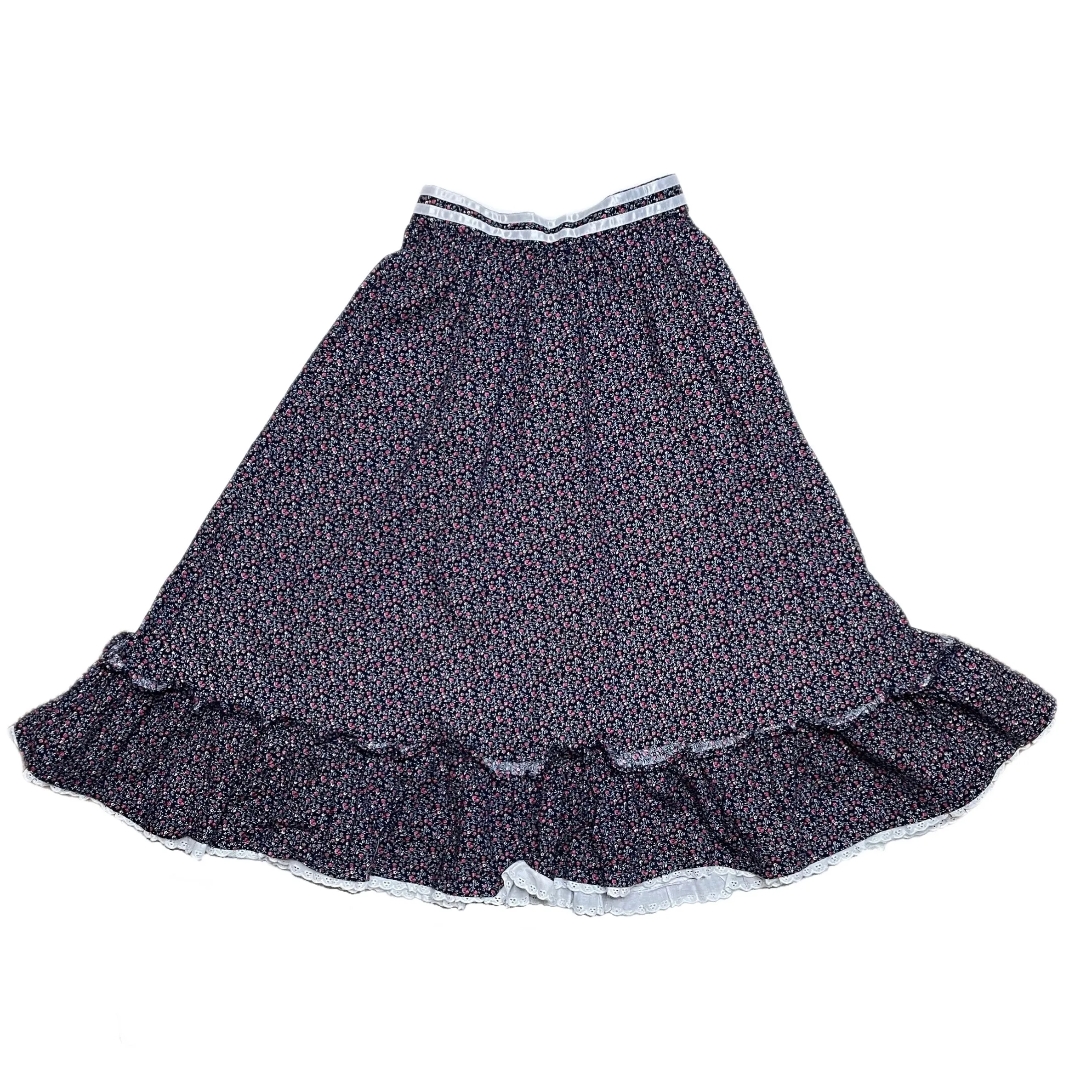 VINTAGE FLORAL PRAIRIE MIDI SKIRT