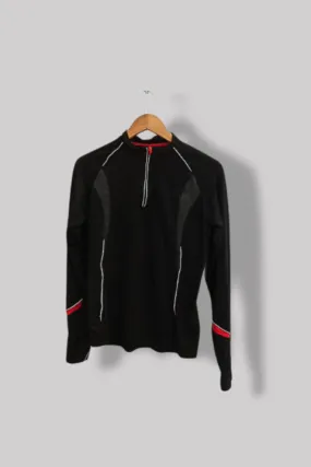 Vintage Torez 1/4 zip womens black sport long sleeve top S
