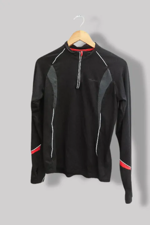 Vintage Torez 1/4 zip womens black sport long sleeve top S