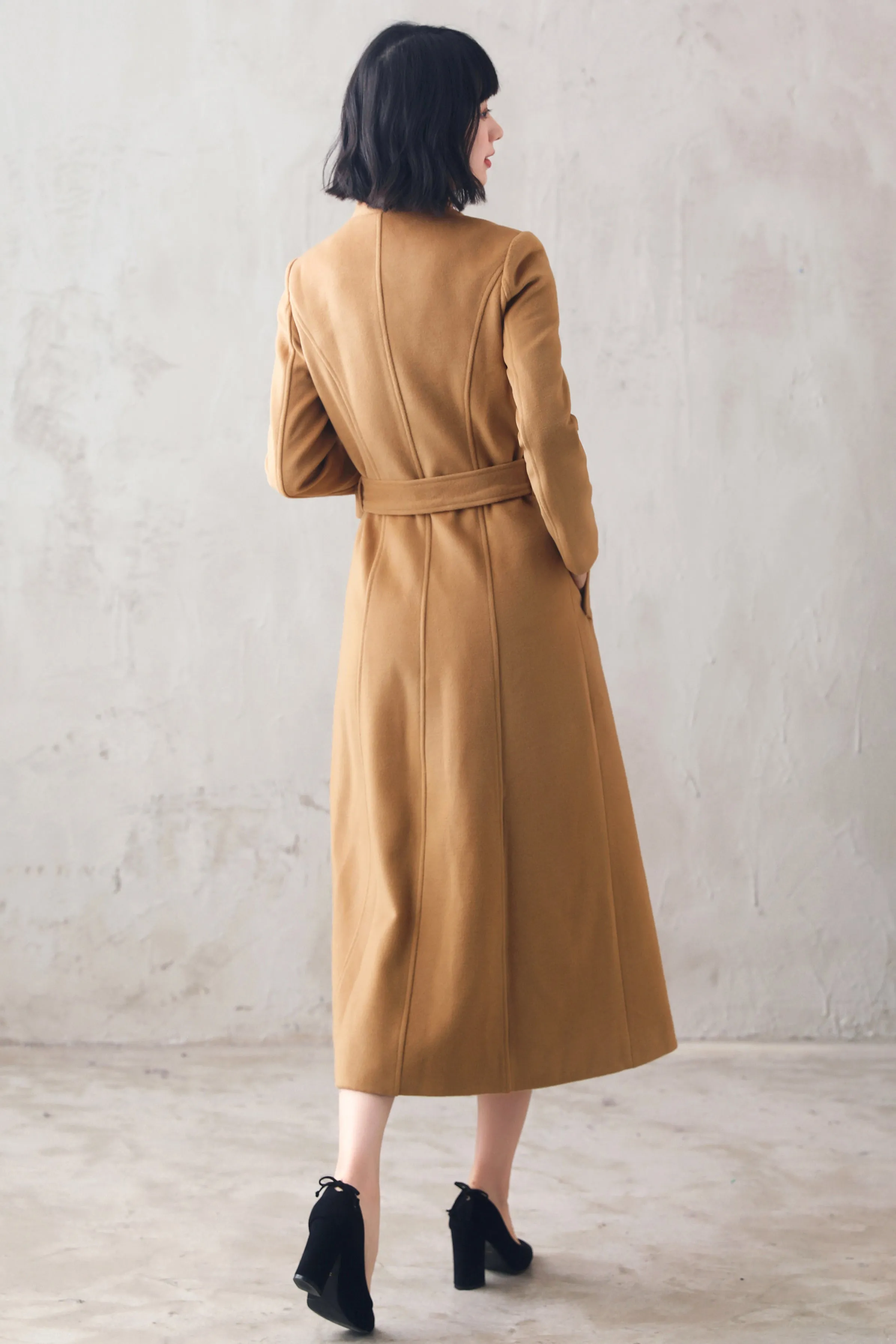 Warm winter outwear, Handmade coat,Brown wool coat 310501
