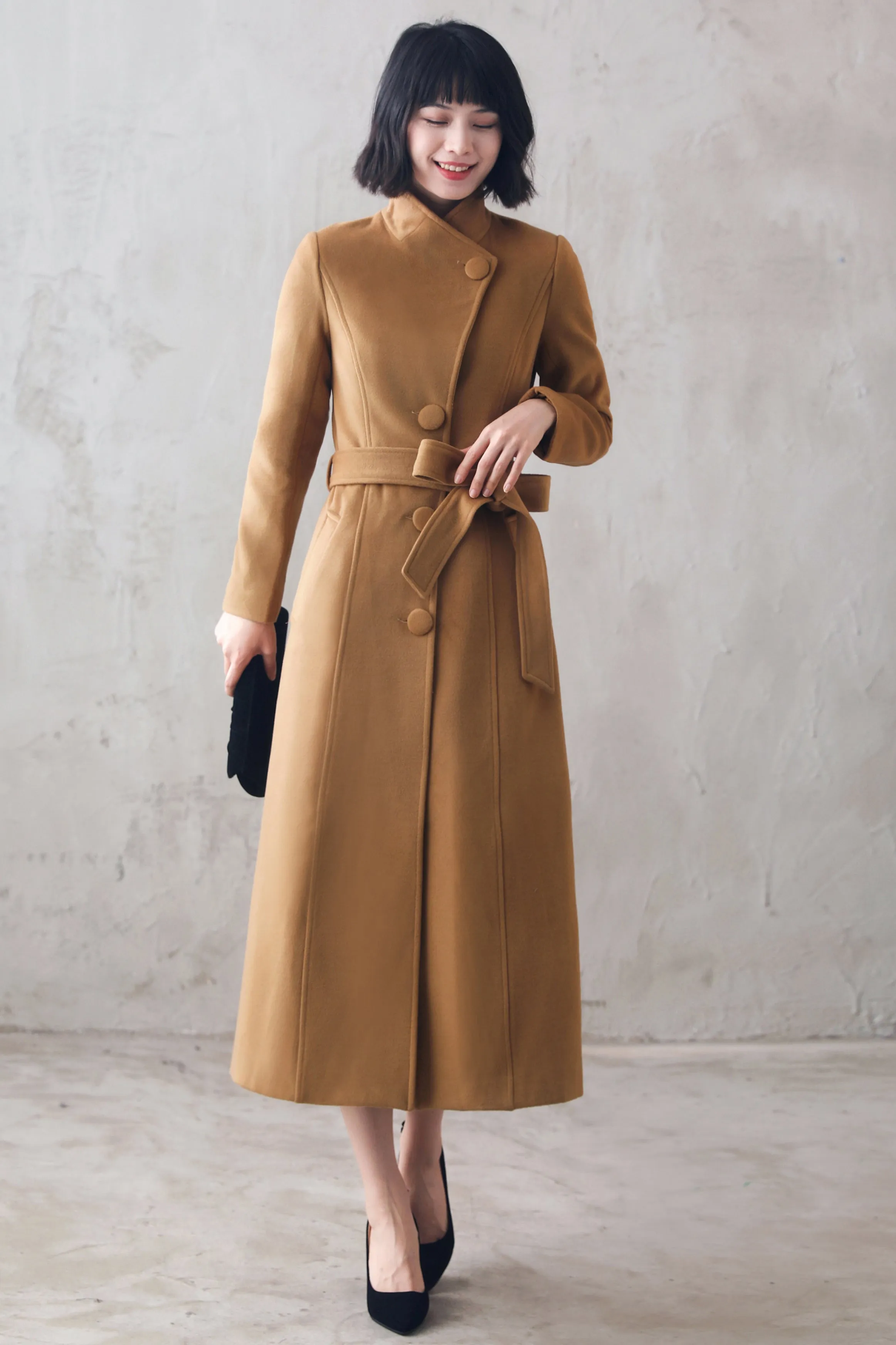 Warm winter outwear, Handmade coat,Brown wool coat 310501