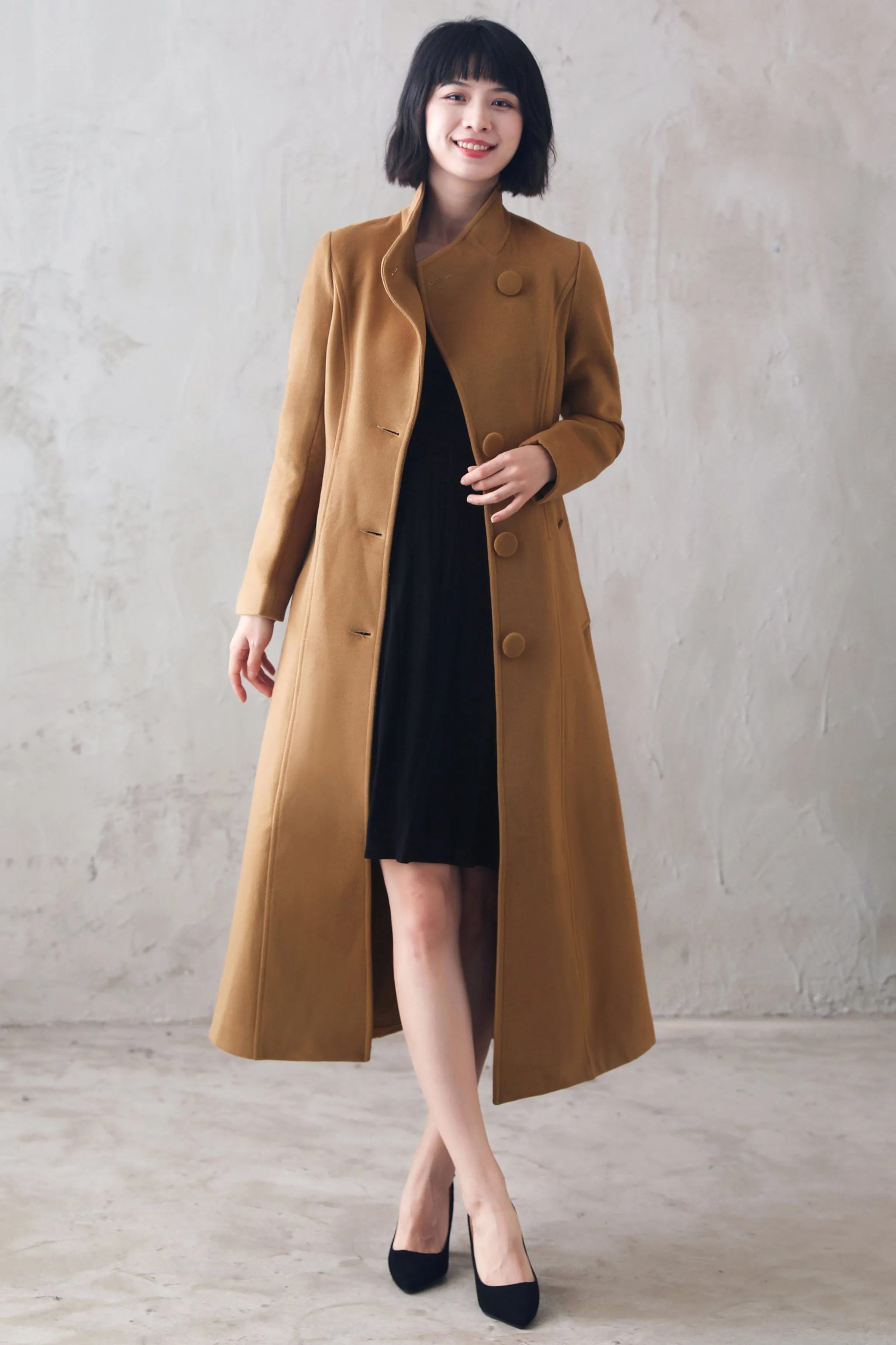 Warm winter outwear, Handmade coat,Brown wool coat 310501