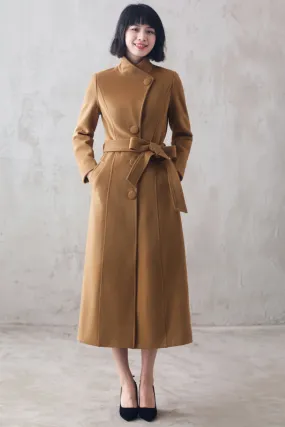 Warm winter outwear, Handmade coat,Brown wool coat 310501
