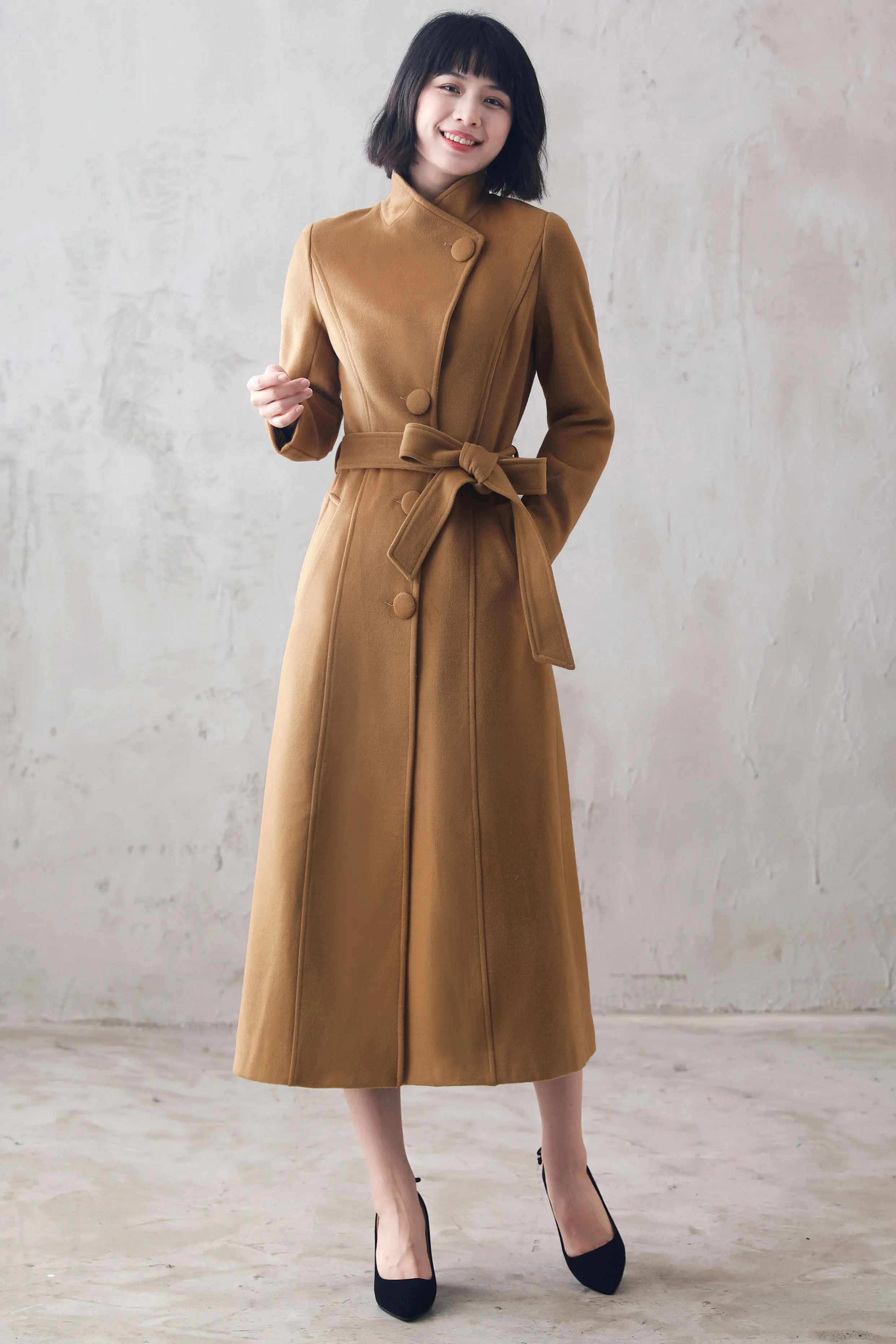 Warm winter outwear, Handmade coat,Brown wool coat 310501