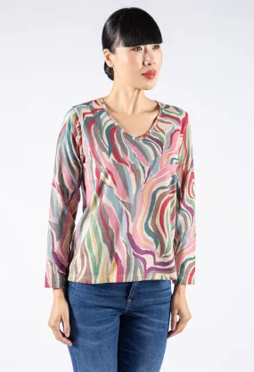 Wavy Design Knit Top