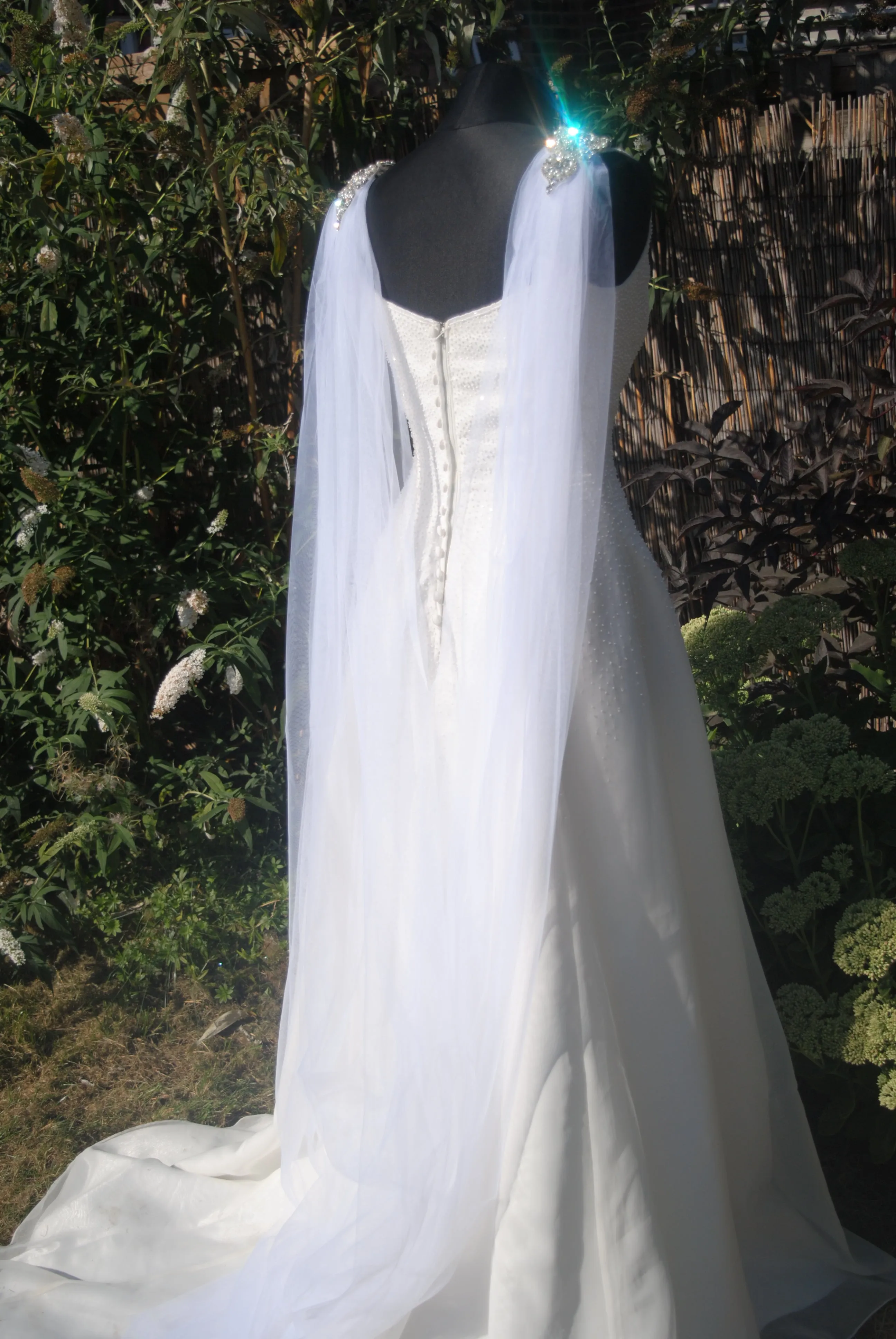 Wedding Cape with Crystal Appliqués
