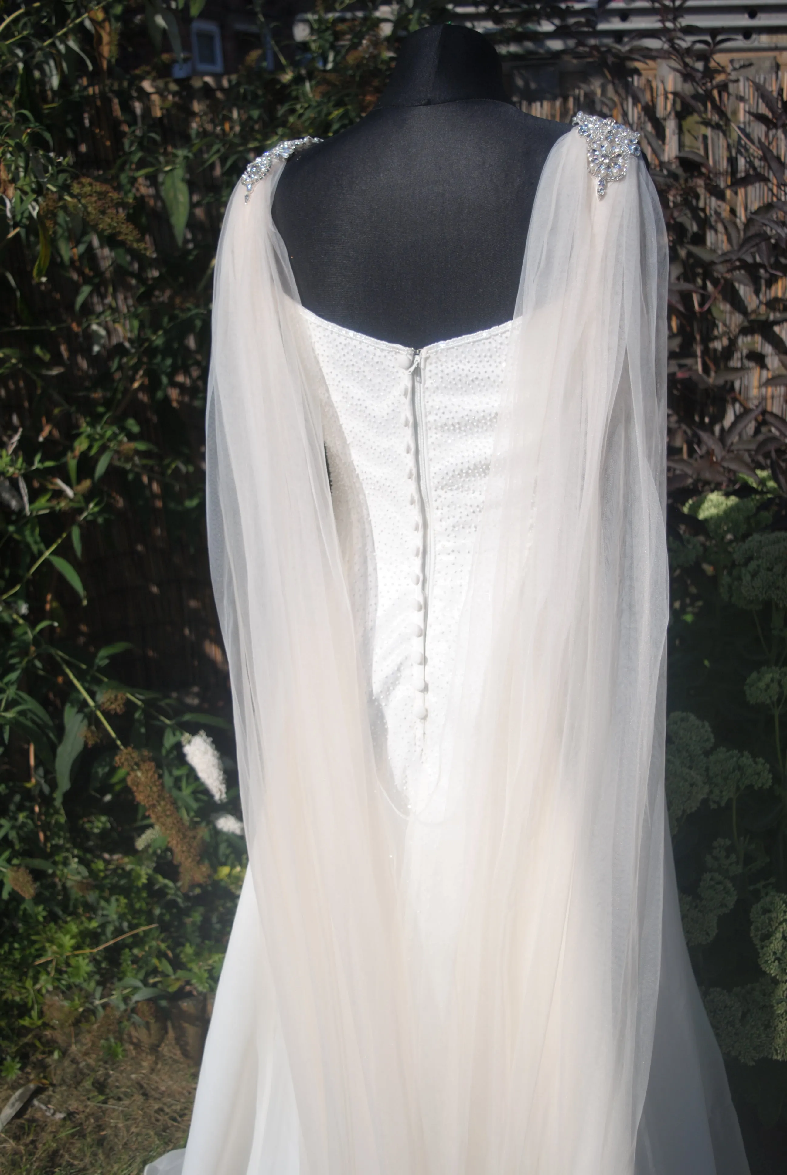 Wedding Cape with Crystal Appliqués