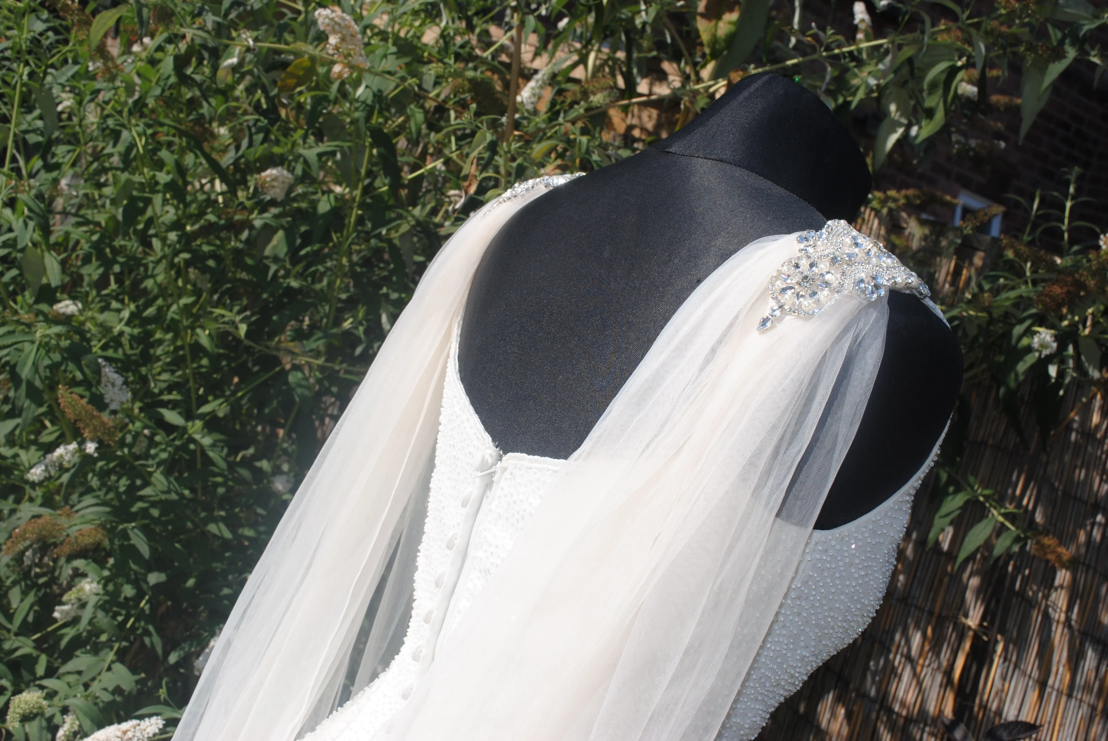 Wedding Cape with Crystal Appliqués