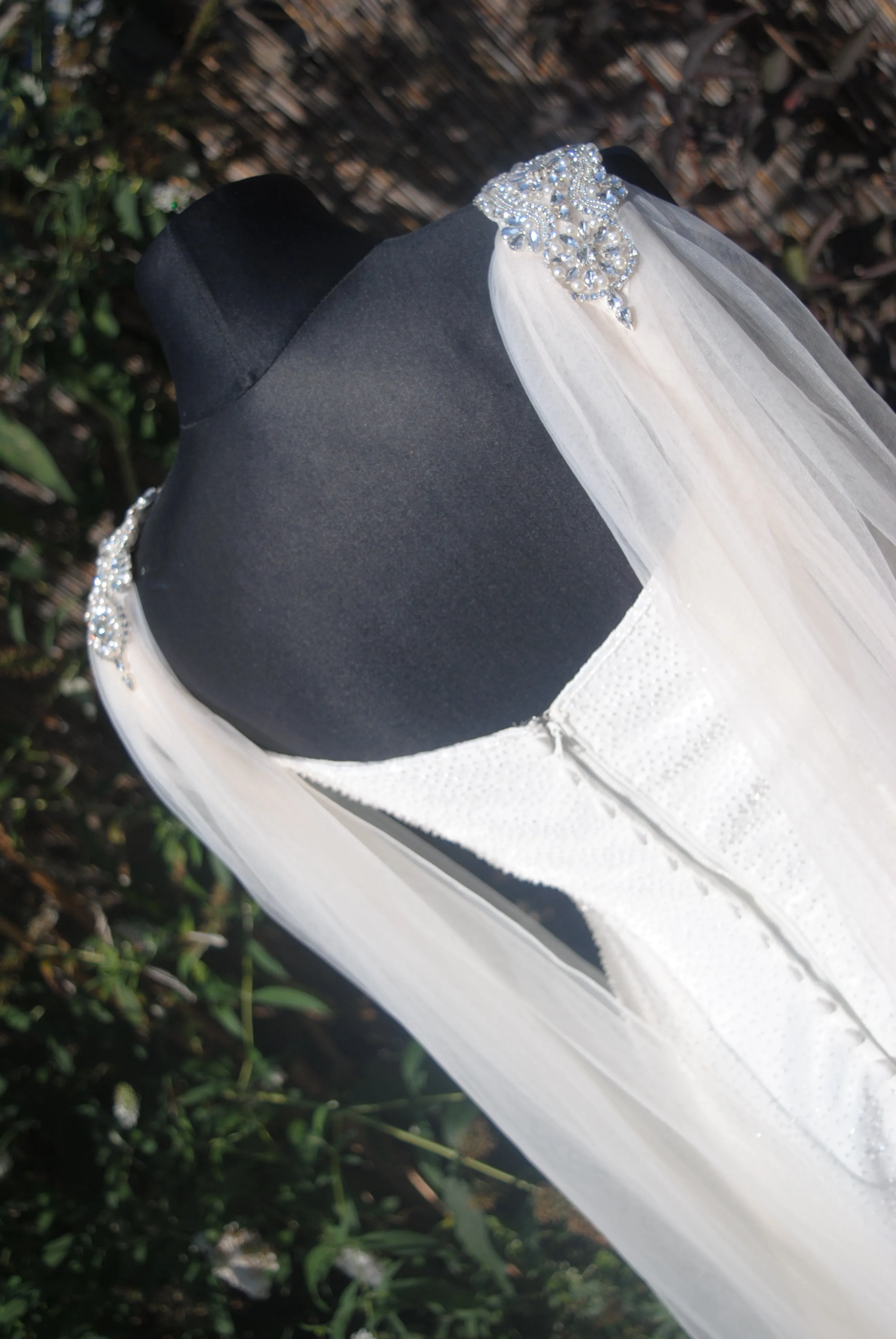 Wedding Cape with Crystal Appliqués