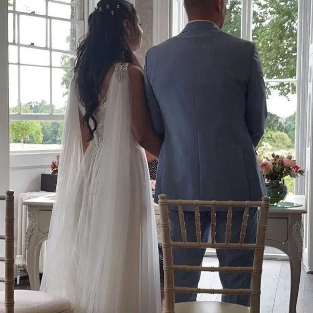 Wedding Cape with Crystal Appliqués
