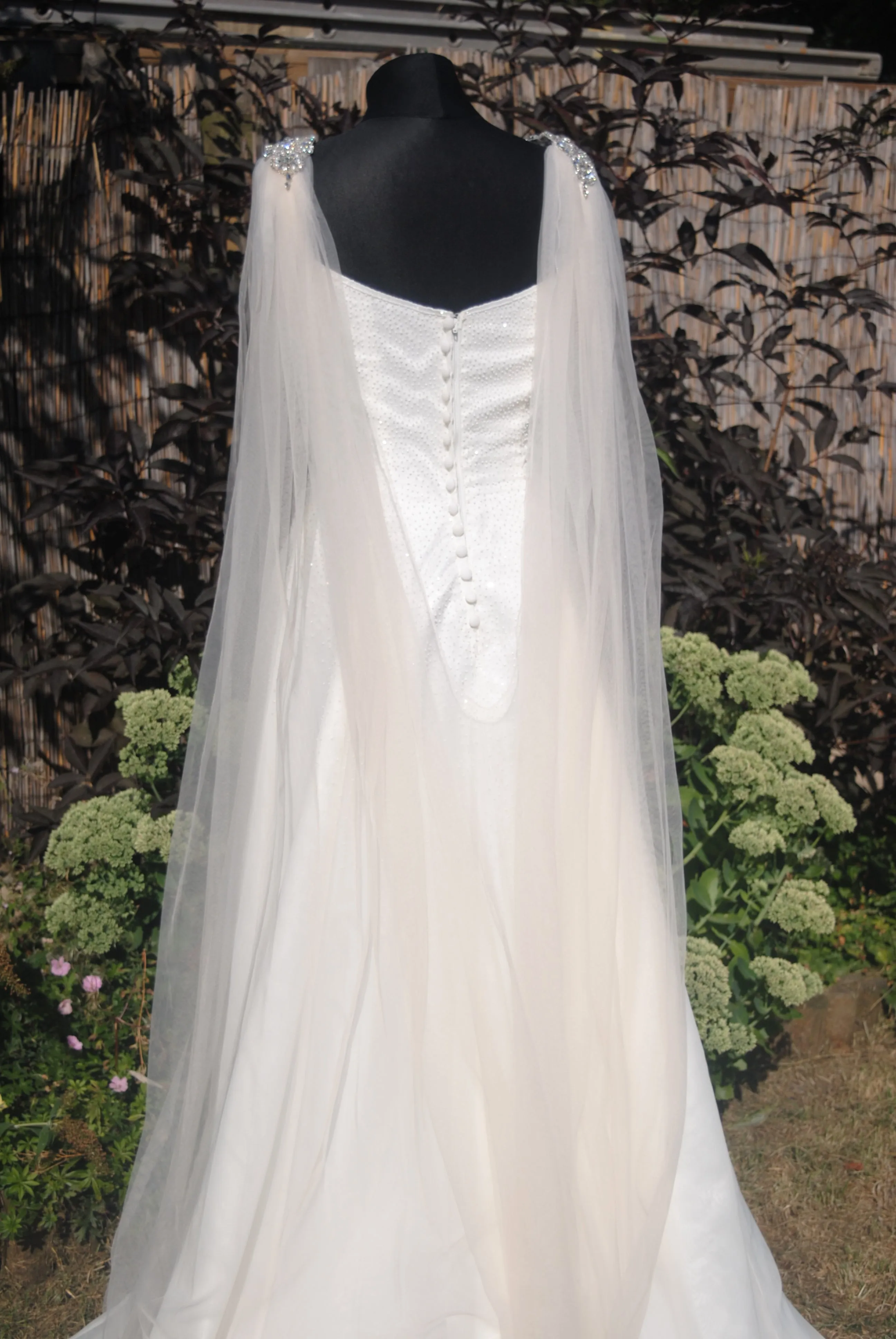 Wedding Cape with Crystal Appliqués