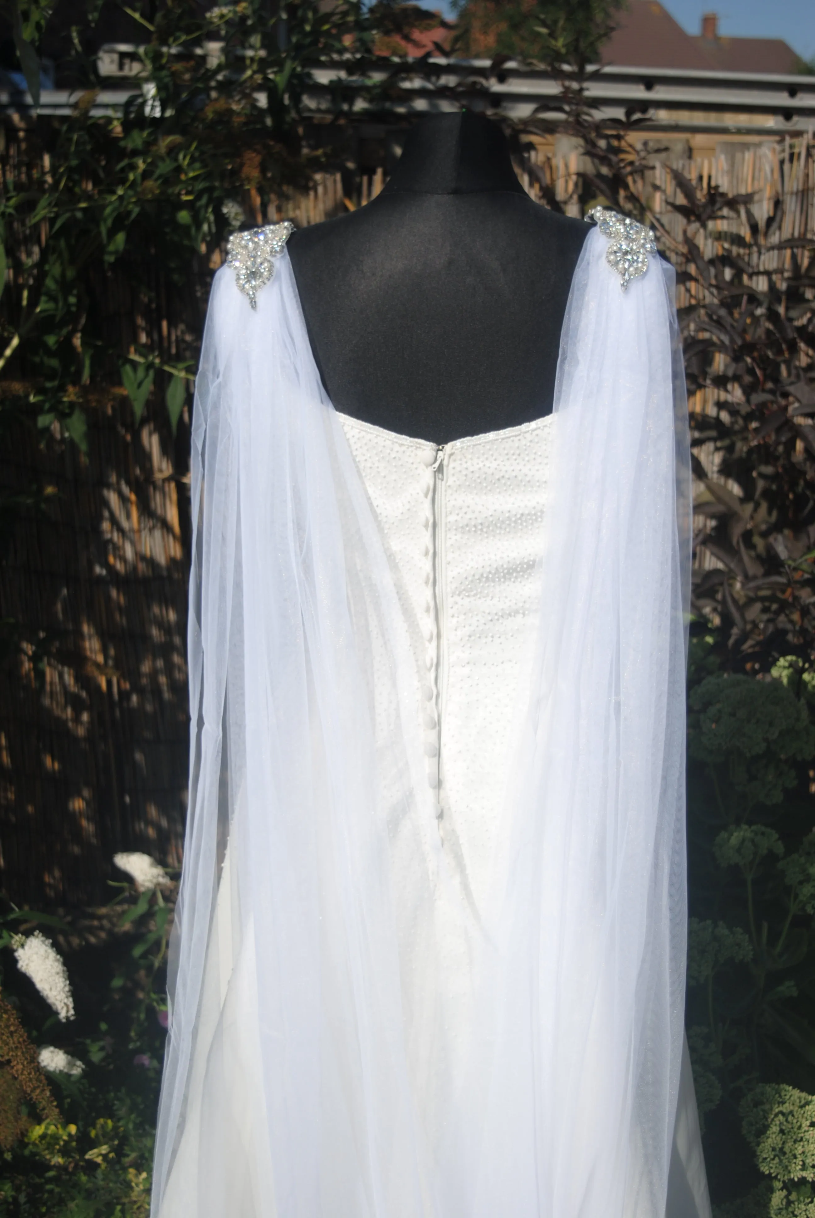 Wedding Cape with Crystal Appliqués