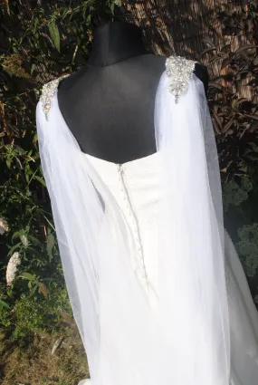 Wedding Cape with Crystal Appliqués